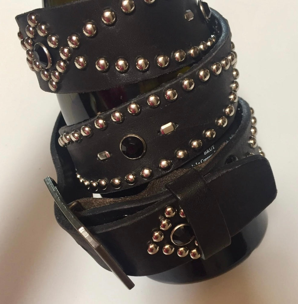 CROSSED studded and jeweled belt