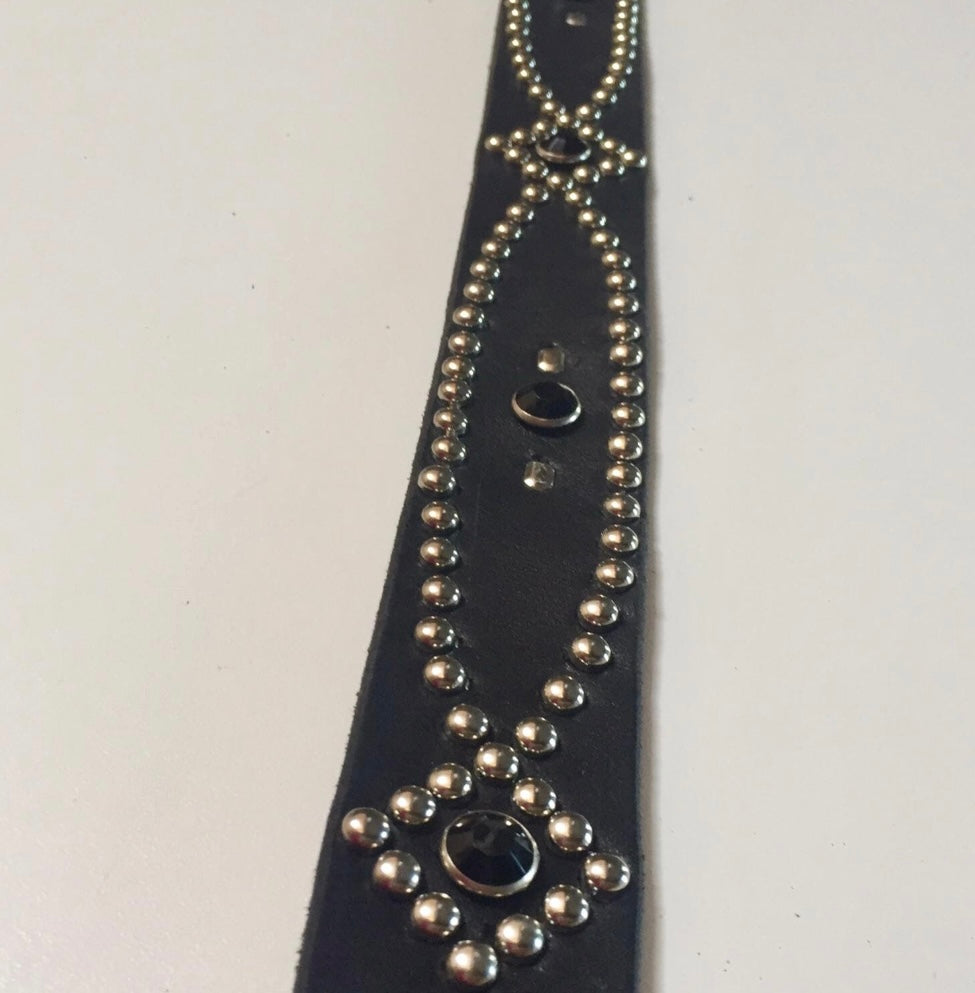 CROSSED studded and jeweled belt