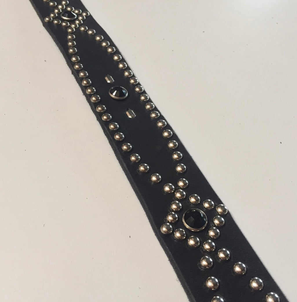 CROSSED studded and jeweled belt